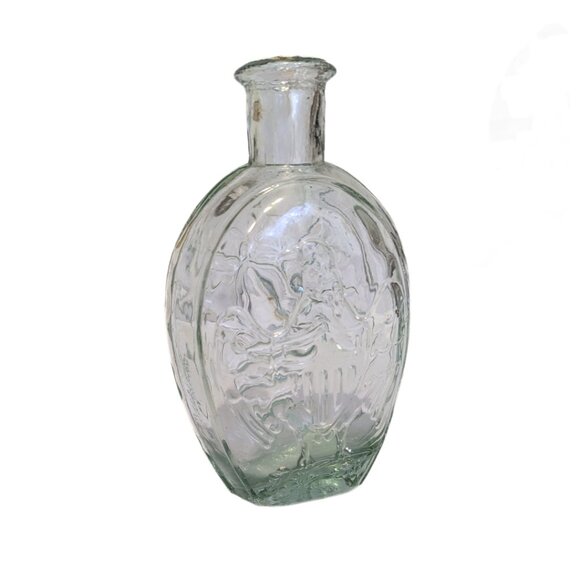 Vintage Thick Green Glass Bottle Embossed Eagle & Cornucopia Collectible - Picture 2 of 9